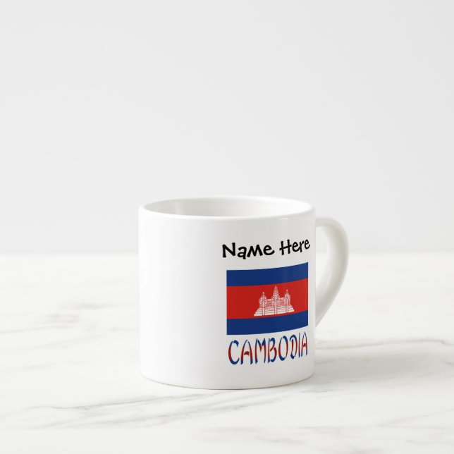 Taza De Espresso La bandera camboyana cubierta con azulejos es pers (Derecha)