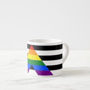 Taza De Espresso La bandera de aliado heterosexual de SlipperyJoe c