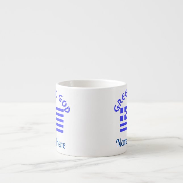 Taza De Espresso La bandera de Dios griega de Grecia personalizada (Frente)