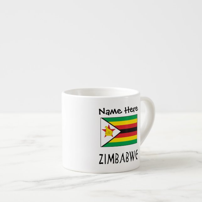 Taza De Espresso La bandera de Zimbabue es personalizada (Derecha)
