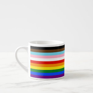 Taza De Espresso La bandera del orgullo de once franjas de Slippery