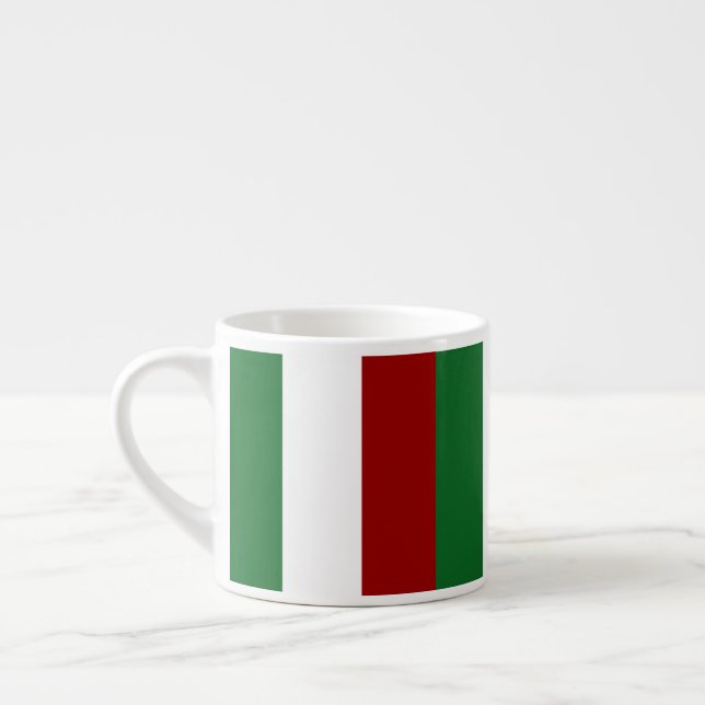 Taza De Espresso La bandera patriótica italiana tricollo rojo blanc (Izquierda)