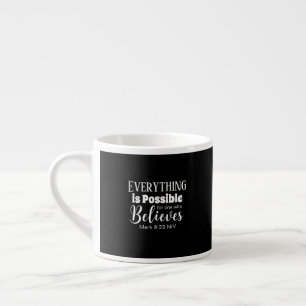 Taza De Espresso La Biblia Cristiana Verse Cree Negra