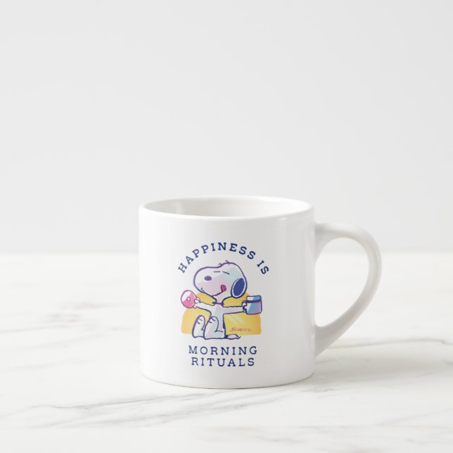 Taza De Espresso La felicidad es rituales matutinos (Derecha)