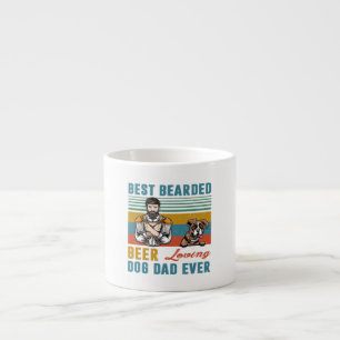 Taza De Espresso La mejor cerveza barbuda que ama al perro papá Box