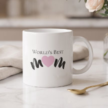 La Mejor Mamá del Mundo Corazón Adorable Blanco El
