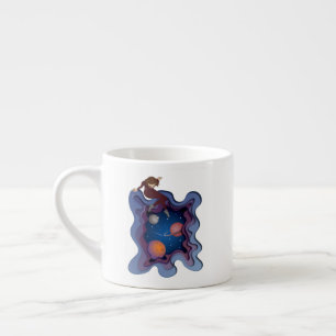 Taza De Espresso La mirada espacial del Chica astronauta