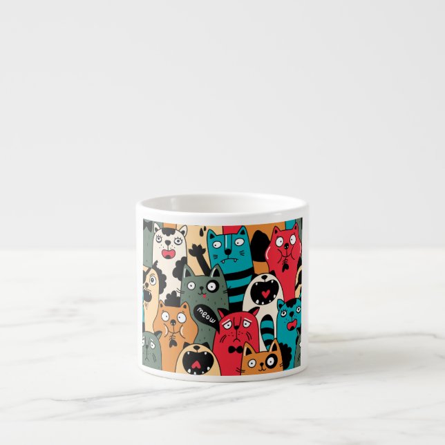 Taza De Espresso La multitud de gatos (Frente)