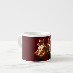 Taza De Espresso La Navidad de hombres sin camiseta espalda con esp
