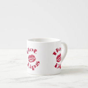 Taza De Espresso Labios Calientes, Labios Rojos