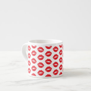 Taza De Espresso Labios Rojos, Labios Rojos, Beso, Patrón De Labios