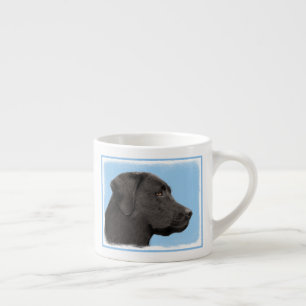 Taza De Espresso Labrador recuperador pintura negra original de per