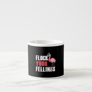Taza De Espresso Las mujeres se enredan sus sentimientos Flamingo d