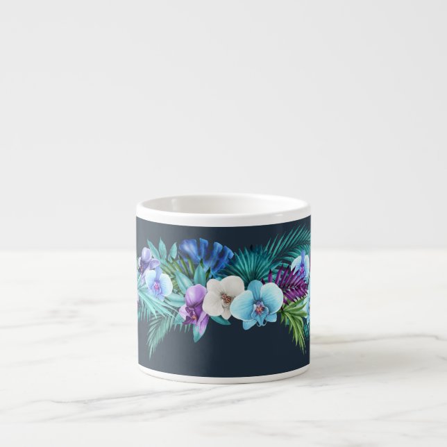 Taza De Espresso Las orquídeas de medianoche de Hawái Espresso Mug (Frente)