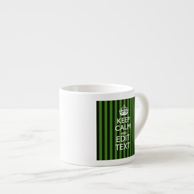 Taza De Espresso Las Rayas Verdes Personalizadas Mantienen Tranquil (Derecha)