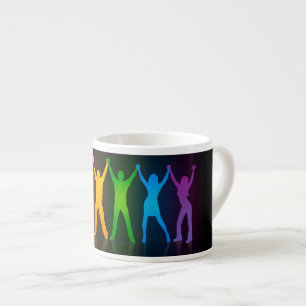Taza De Espresso Las seis siluetas de pie de Slipperyjoe con los br