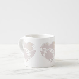 Taza De Espresso Lavanda y Copa de Espresso de Corazones Florales B