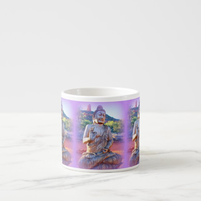 Taza De Espresso lavender aura buddhas (Frente)