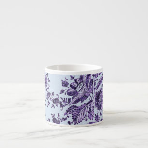 Taza De Espresso Lazo morado floral