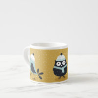 Lechuza de invierno y Ilustracion nórdico de aves