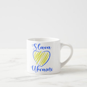 Taza De Espresso Lema Eslava Gloria ucraniana al corazón de Ucrania