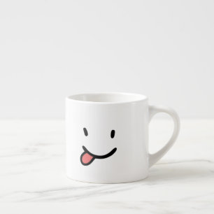 Taza De Espresso Lengua feliz divertida linda de la cara hacia