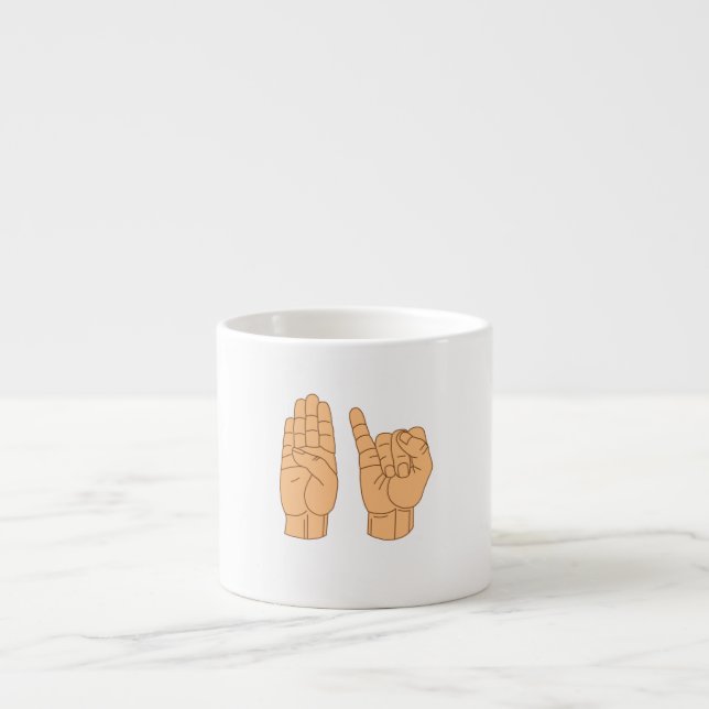 TAZA DE ESPRESSO LENGUAJE DE SEÑAS BISEXUAL (Frente)