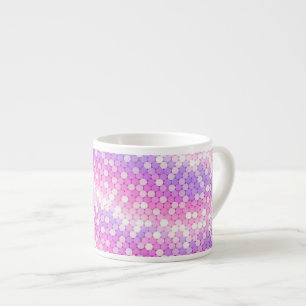 Taza De Espresso Lentejuelas rosadas y malvas Brillan