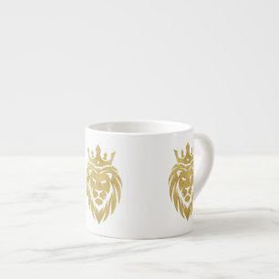 Taza De Espresso León con corona - Estilo de oro 3