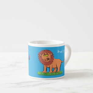 Taza De Espresso León feliz con ilustracion personalizado de maripo