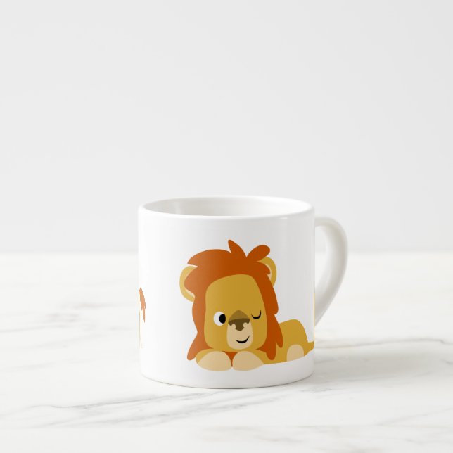 Taza De Espresso León Personalizado despierto (Derecha)