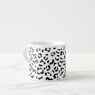 Taza De Espresso Leopard Print, Leopard Spots, Negro Y Blanco