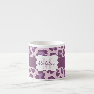 Taza De Espresso Leopard Print Purple Lavender Espresso Mug