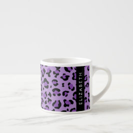 Taza De Espresso Leopard Print, Spots, Purple Leopard, tu nombre