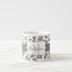 Taza De Espresso Leopardo Imprimir espresso blanco y gris