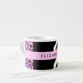 Taza De Espresso Leopardo Print, Zebra Print, Pink, Your Name