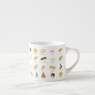 Taza De Espresso Les Pâtisserie Françaises acuarela