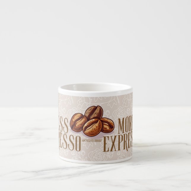 Taza De Espresso Less depresso more expresso quote espresso mug  (Frente)