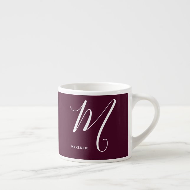 Taza De Espresso Letra con guión monogramado artísticamente M Borgo (Derecha)