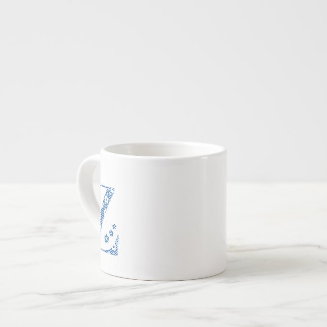 Taza De Espresso Letra de patrón de flor Z (azul) (Izquierda)