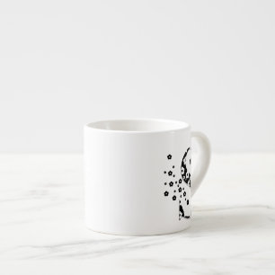 Taza De Espresso Letra S de Patrón de Flor