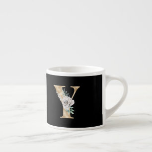 Taza De Espresso Letra Y de las iniciales de las vacaciones de invi