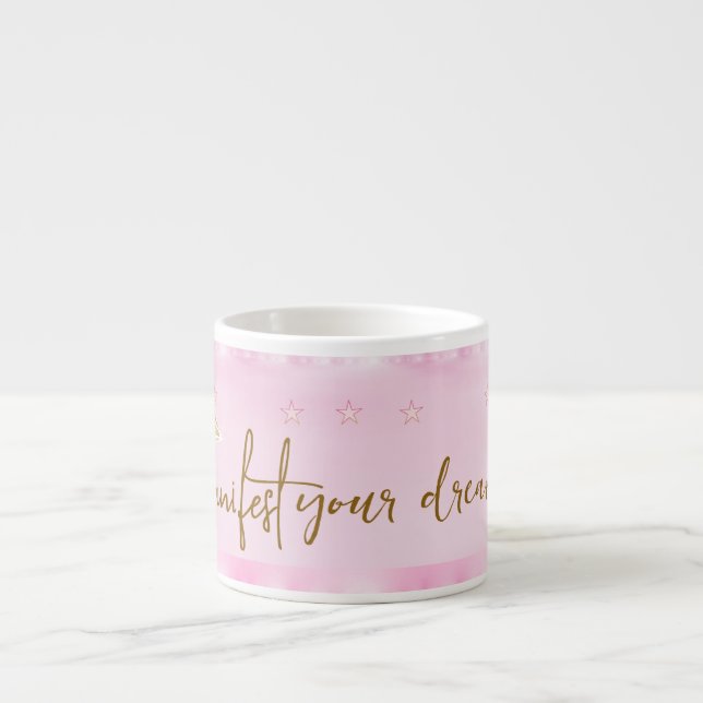 Taza De Espresso leuchtendes Rosa Porzellantasse (Frente)