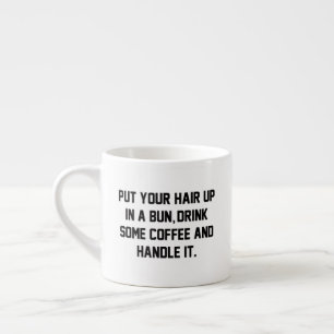 Taza De Espresso Levanta El Pelo, Beba Un Café, Manódela.