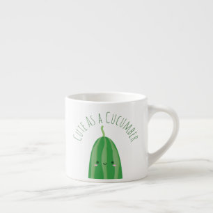 Taza De Espresso Lindo como pepino Kawaii divertido Cutecumber