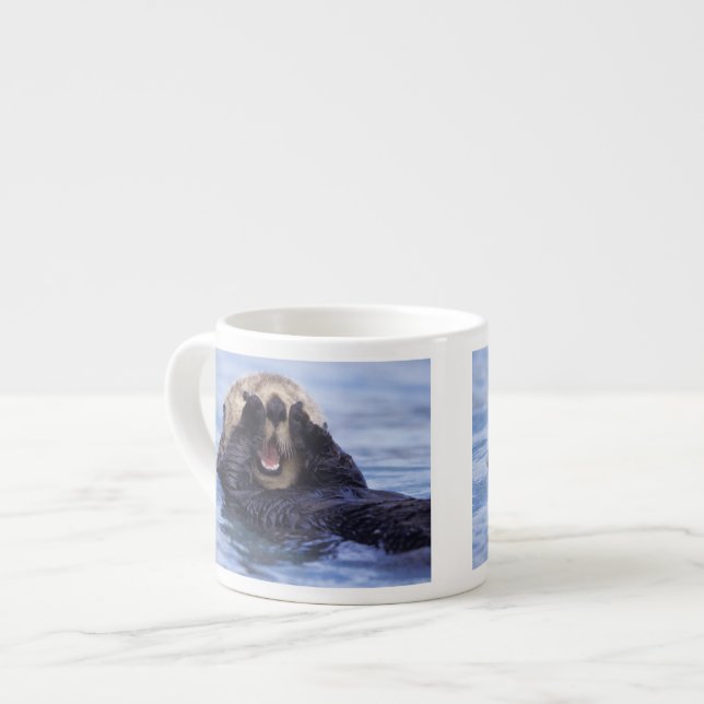 Taza De Espresso Lindo nutria de mar | Alaska, EE. UU. (Izquierda)