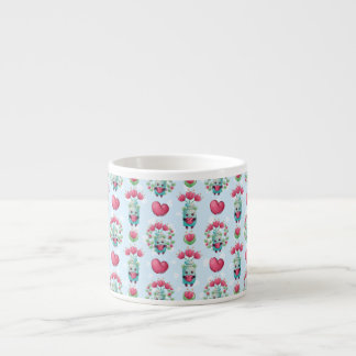 Taza De Espresso Lindo patrón floral Mason Jar Hearts