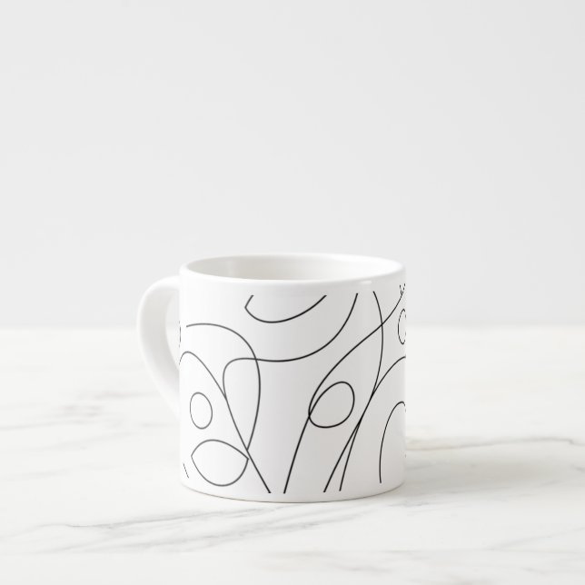 Taza De Espresso Línea abstracta Art Espresso Mug (Izquierda)