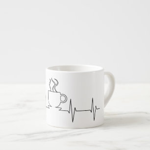 Taza De Espresso Línea de la salud del amante EKG de Coffe