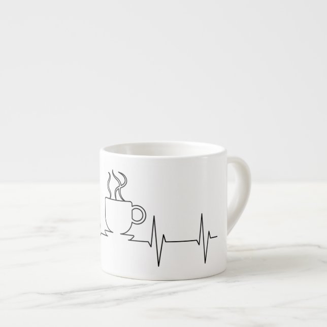 Taza De Espresso Línea de la salud del amante EKG de Coffe (Derecha)